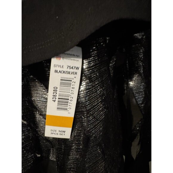 R & M Richards 16W Black 3 Pc Set Jacket Pant Suit Party Wedding Guest $190 NEW - Picture 16 of 16